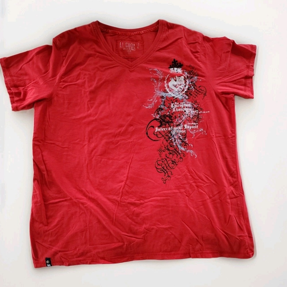 LL Cool J Graphic Tee Mens XXL Red Y2K Streetwear